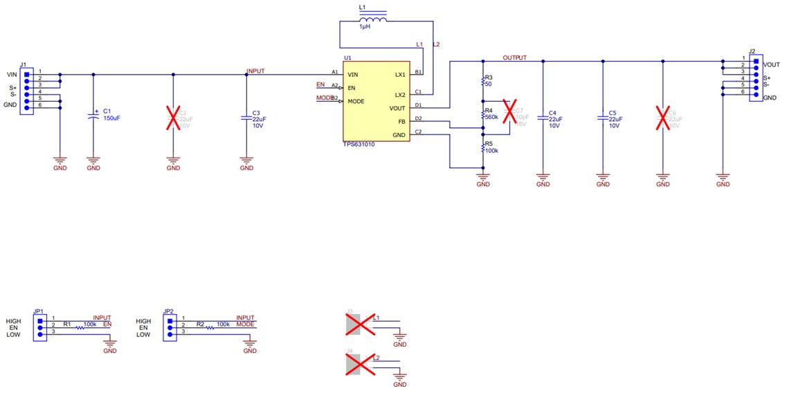Schematic - Texas Instruments TPS631010EVM-109 Evaluation Module